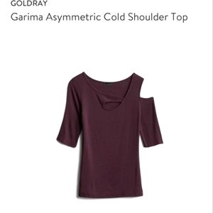 Stitch Fix Goldray Asymetric Cold Shoulder Top Burgundy NWT